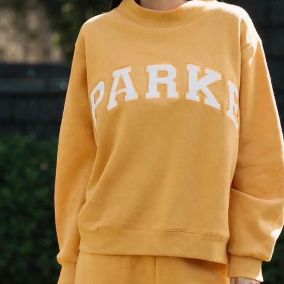 Parke Sweaters - L/XL PARKE *NEW* SOLDOUT APRICOT HOMETOWN VARSITY MOCKNECK